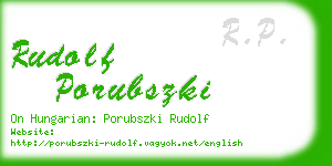 rudolf porubszki business card